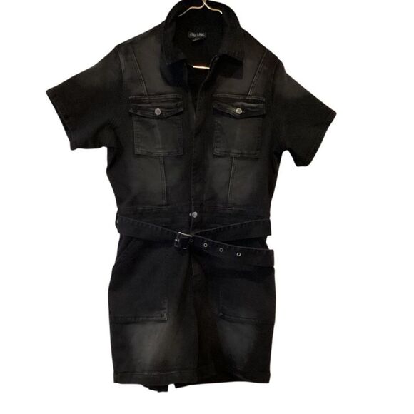 City Chic Black Wash Denim Romper size 12 - Picture 8 of 11